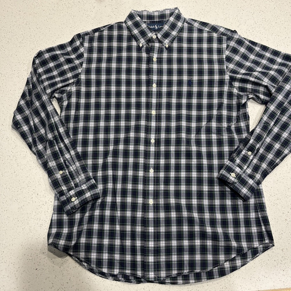 Polo Ralph Lauren Classic Fit Cotton Men's Button Down Multicolor Check Size L
